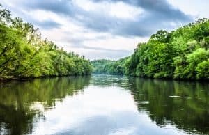 Chattahoochee River in Atlanta on a cloudy day